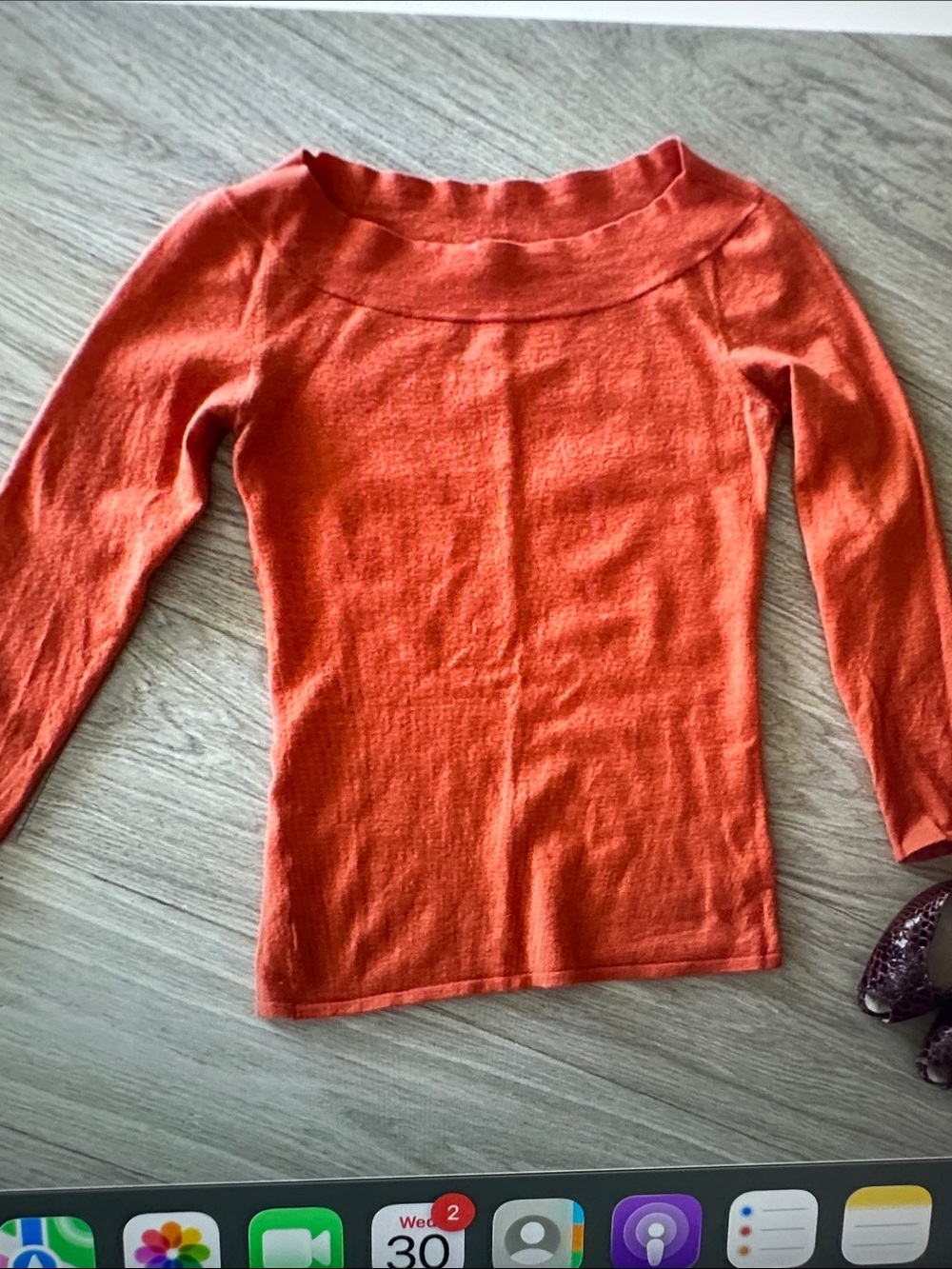 Brunello Cucinelli boat neck Sweater in Rich Orange